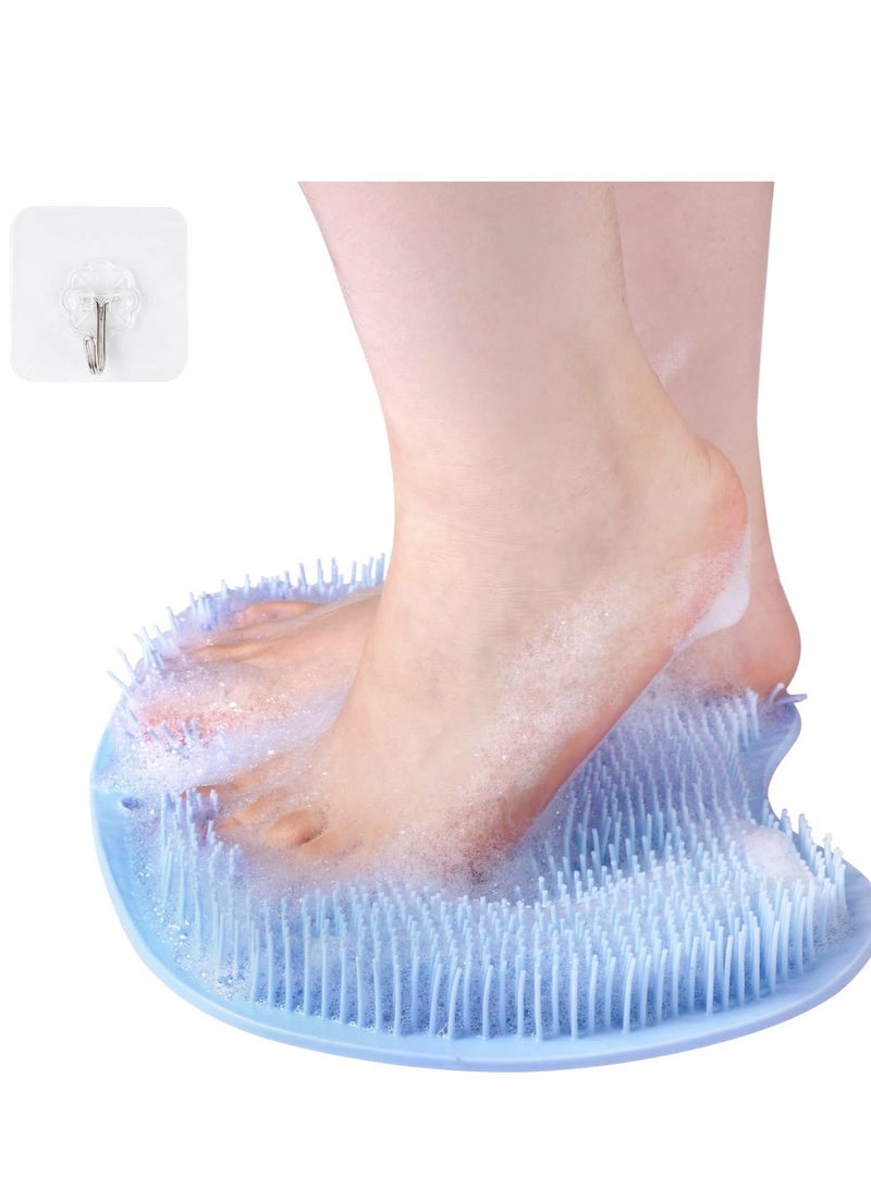 سجادة حمام لتنظيف القدمين، وسادة تقشير للظهر، وسادة غسيل للجسم، تُثبّت على الحائط بأكواب شفط مانعة للانزلاق، مناسبة للرجال والنساء. - Image 2